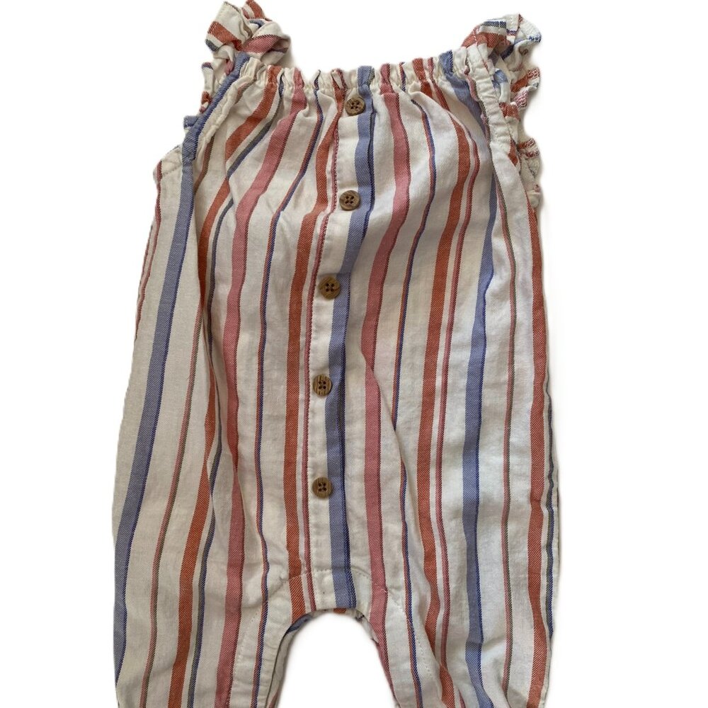 3/$15 | Carter’s Soft Striped Summer Romper 3M Flutter Sleeve Button Front